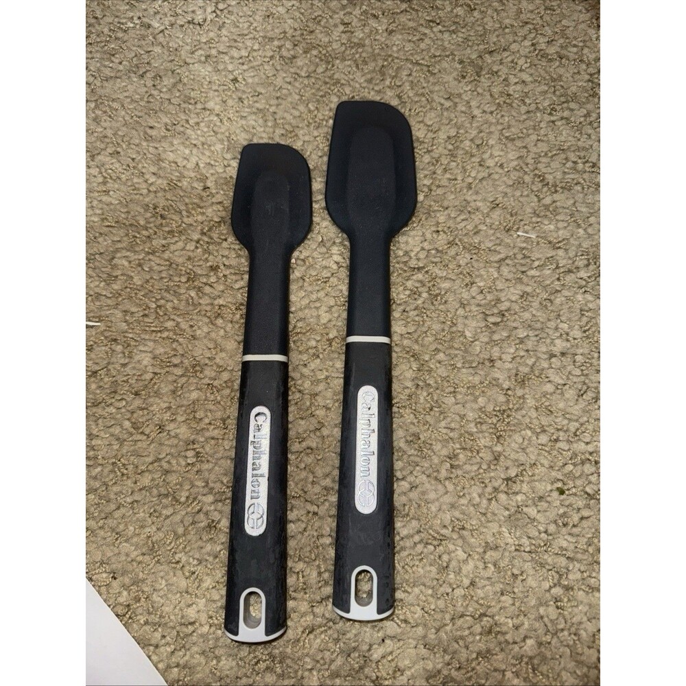 Calphalon Silicone Scraper Spatula Set Black Nylon Gray Silicone Cooking Utensil